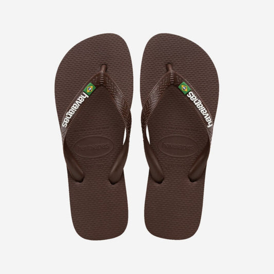 Havaianas Brasil Logo Dark Brown -  Dark Brown / White