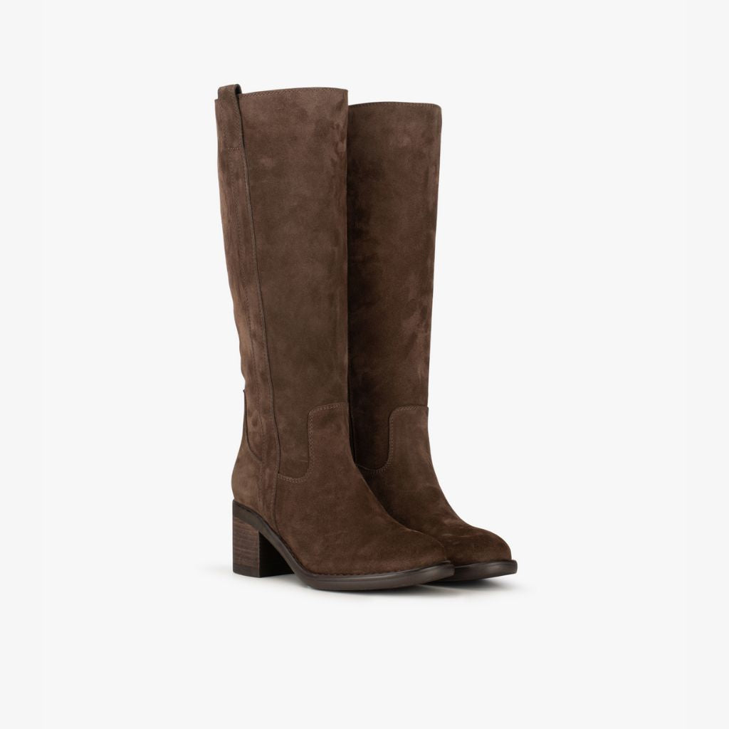 Poelman Cow Suede Laarzen -  Dark Brown