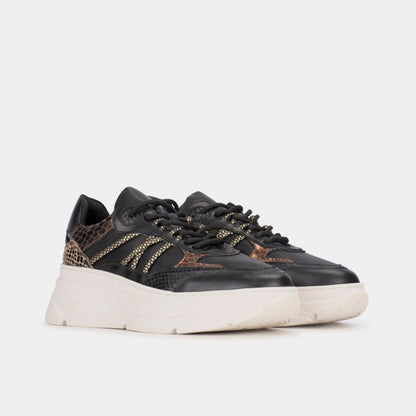 Poelman JANA Sneaker -  Black / Black / Jean Grey