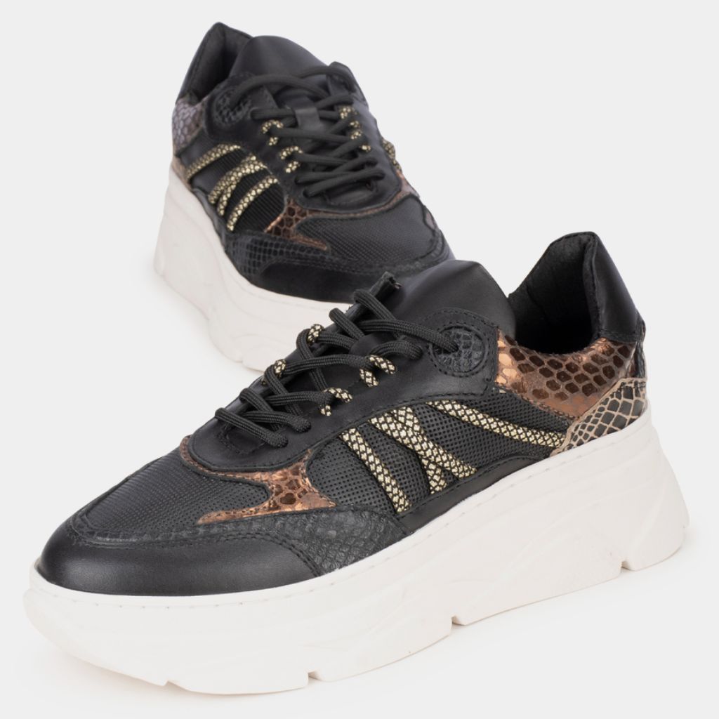 Poelman JANA Sneaker -  Black / Black / Jean Grey