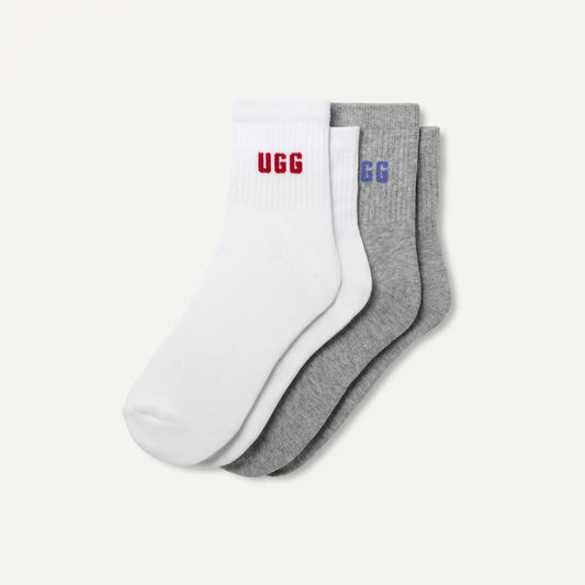 UGG Quinlin Socks -  White / Red & Grey / Blue