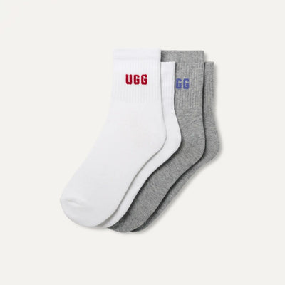 UGG Quinlin Socks -  White / Red & Grey / Blue